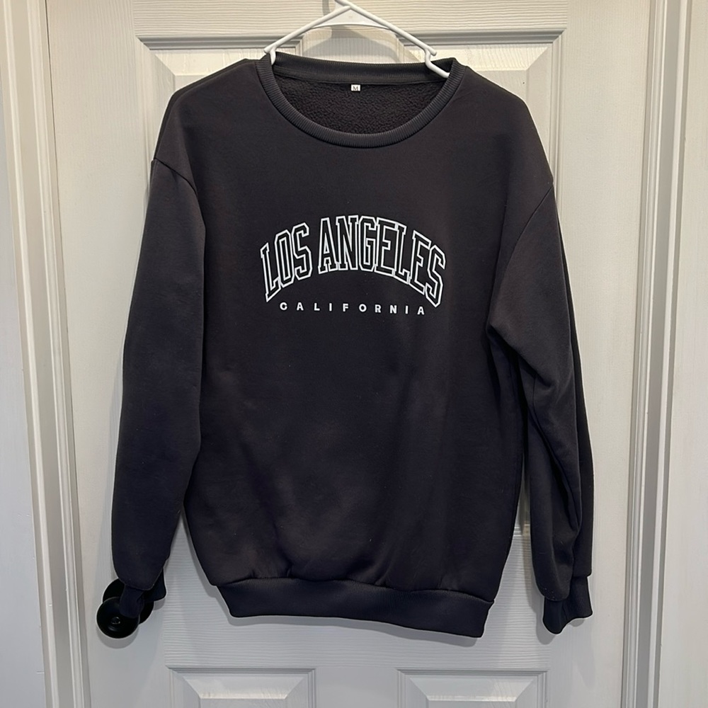 LOS ANGELES California women’s crewneck sweatshirt, SHEIN, size medium grey